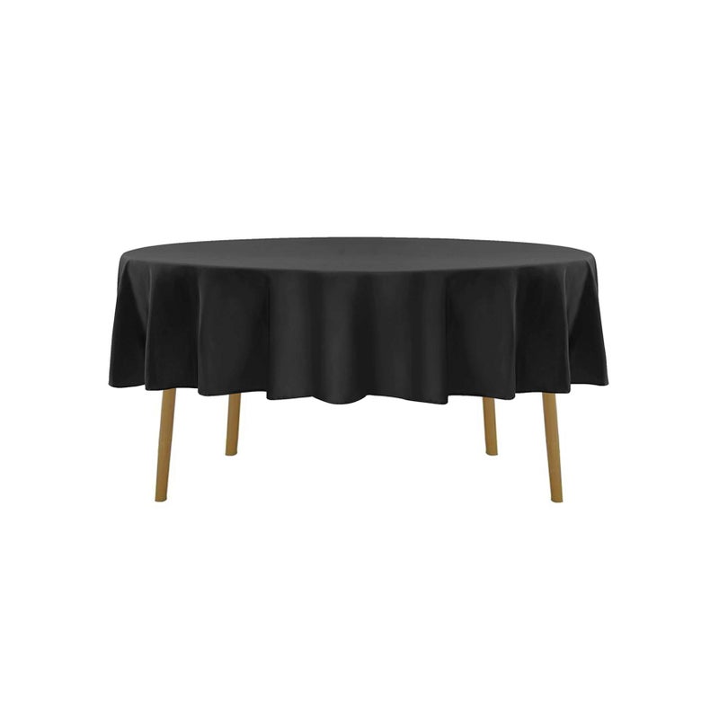 Cupuamon 70 inch Round Tablecloth Washable Polyester Table Cloth Decorative Table Cover for Wedding Party Dining Banquetï¼ˆ70 inch,Blackï¼‰ - Image 2